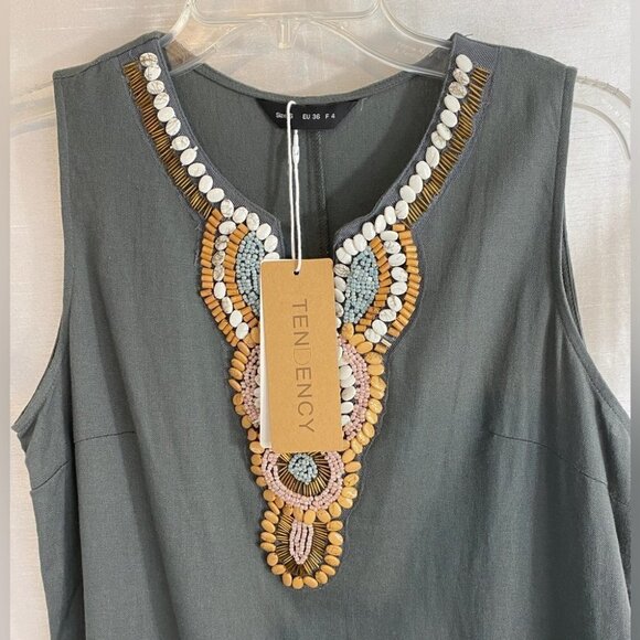 NWT Tendency Sage Green Tapestry Maxi  Dress Ladies SM - Picture 4 of 13